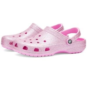 NWT Crocs Glitter II Taffy Pink Holo Sparkle Classic Clog Women Size 10 Men 8